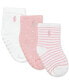 Фото #1 товара Ralph Lauren Baby Girls Logo Cushioned Crew Socks, Pack of 3