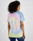 ფოტო #2 პროდუქტის Juniors' Tie-Dye Love Graphic T-Shirt