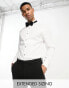 ASOS DESIGN easy iron slim sateen formal dress shirt with bib in white