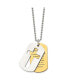 Chisel cross Serenity Prayer Dog Tag Ball Chain Necklace