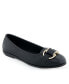 Women's Bentley Buckle Flats Black Polyurethane, 9.5W - фото #1