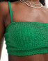 Фото #6 товара Miss Selfridge bralet crinkle bikini top in bright green