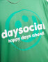 ASOS Daysocial oversized t-shirt in green with logo front print