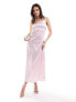 Vero Moda satin cami babydoll maxi dress with cut out back in pink