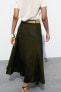 Фото #6 товара Широкая юбка миди из смесового льна с ремнем ZARA