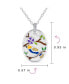 ფოტო #4 პროდუქტის Colorful Oval Frame Enamel Inlay Style Nature Bird Cameo Pendant Necklace For Women .925 Sterling Silver