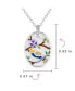 ფოტო #3 პროდუქტის Colorful Oval Frame Enamel Inlay Style Nature Bird Cameo Pendant Necklace For Women Sterling Silver