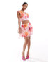 Фото #3 товара ASOS DESIGN co-ord mesh ruffle cami top in pink floral print