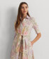 ფოტო #3 პროდუქტის Women's Linen Tie-Waist Shirtdress