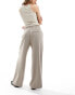 Selected Femme high waist wide fit trousers in beige грейдж, 40 - фото #6