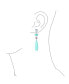 Фото #3 товара Unique Boho Geometric Linear Long Round Triangle Elongated Oval Shape Natural 4 Multi-Tier Gemstone Summer Party Turquoise Dangling Earrings for Women