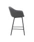 Фото #3 товара Crimson Faux Leather and Wood Bar and Counter Height Stool