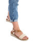 Women's Wedge Sandals With Gold Studs, Beige
