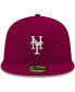 Фото #3 товара Men's Cardinal New York Mets Logo White 59FIFTY Fitted Hat