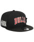 Фото #3 товара Men's Black Chicago Bulls Post-Up Pin Mesh 9FIFTY Snapback Hat