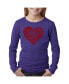 ფოტო #1 პროდუქტის Big Girl's Word Art Long Sleeve T-Shirt - Country Music Heart