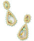 ფოტო #1 პროდუქტის 14k Gold-Plated Beaded Frame Stone & Shell Statement Earrings