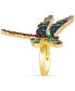 Chocolatier® Multi-Gemstone (2-1/3 ct. t.w.) & Diamond (3/8 ct. t.w.) Dragonfly Ring in 14k Gold