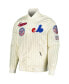 Men's Cream Montreal Expos Cooperstown Collection Pinstripe Retro Classic Satin Full-Snap Jacket