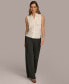 ფოტო #6 პროდუქტის Women's Sleeveless Satin Button Front Blouse