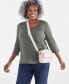 ფოტო #1 პროდუქტის Style & Co Plus Size Cotton V-Neck 3/4-Sleeve Top, Created for