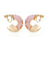 ფოტო #1 პროდუქტის Gold-Tone And Orange Huggie Hoop Clip-On Earrings