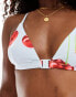 Фото #4 товара ASOS DESIGN Cleo triangle bikini top with front fastening in cherry print