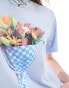 Фото #2 товара ASOS DESIGN oversized t-shirt with bouquet graphic in blue