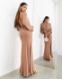 Фото #6 товара ASOS EDITION backless long sleeve knitted midi dress in mocha