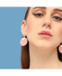 Women's Black Block Drop Earrings