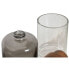 Bath Set Home ESPRIT Grey Transparent Aluminium Crystal Acacia 10 x 7 x 16 cm