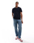 Tommy Hilfiger tipped collar t-shirt in navy