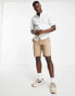 Фото #8 товара ONLY & SONS short sleeve slim fit shirt in linen mix in white