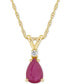 ფოტო #1 პროდუქტის Sapphire (1 ct. t.w.) & Diamond Accent 18" Pendant Necklace in 14k Gold (Also in Ruby)