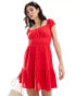 Фото #1 товара Rhythm raya cap sleeve beach mini dress in red