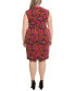 Plus Size Floral-Print Ruched Sheath Dress Fushia, 20W - фото #2