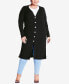 Фото #3 товара Plus Size Button Knit Cardigan Sweater