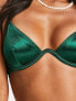 Фото #3 товара South Beach mix & match exaggerated wire bikini top in high shine emerald green