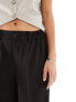 Pieces Petite tailored wide leg trousers in black