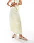 ONLY low waist contrast lace trim maxi skirt co-ord in lemon