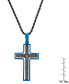 ფოტო #5 პროდუქტის Men's Two-Tone Stainless Steel "Our Father" English Prayer Spinner Cross 24" Pendant Necklace