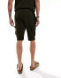 Brave Soul towelling co-ord cargo shorts in khaki