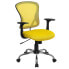 Фото #4 товара Mid-Back Yellow Mesh Swivel Task Chair With Chrome Base And Arms