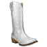 Roper Riley Metallic Snip Toe Cowboy Womens Silver Casual Boots 09-021-1566-324