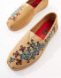 Toms Alpargata espadrilles in tan floral embroidery