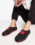 Фото #2 товара HUGO Cozy rex box quilted mules in black