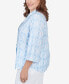 ფოტო #3 პროდუქტის Plus Size Trellis Embroidered Cotton Button Front Top