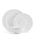 Embossed Parchment Bone China 18 Piece Dinnerware Set, Service for 6