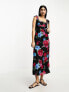 ASOS DESIGN mesh scoop neck frill sleeve maxi dress in floral print