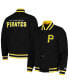 Фото #1 товара Men's Black Pittsburgh Pirates Secret Weapon Satin Full-Snap Jacket